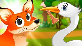 Wolf And The Crane Animated Moral Stories  Hindi Moral Stories for Kids  भेड़िया और सारस कहानी [upl. by Sum]