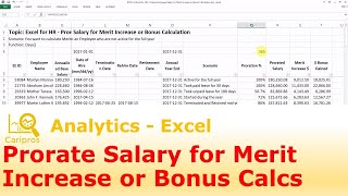 Excel for HR  Prorate Employee Salary for Merit Increase or Bonus Calculation [upl. by Nikki]