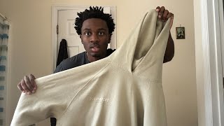 FEAR OF GOD ESSENTIALS SEAFOAM GREEN HOODIE REVIEW AND SIZING💪🏾🔥🔥 [upl. by Tremain]