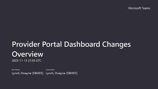 Provider Portal Dashboard Changes Overview [upl. by Shandeigh314]