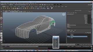 Maya Automobile Modeling 8 Creating NURB surfaces with Loft and Boundary surfaces [upl. by Boniface]