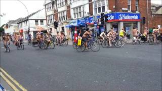 Brighton naked bike ride passes by [upl. by Ash]