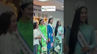 Hoa hậu Hoàn cầu Việt Nam  The Miss Global Vietnam đến địa điểm tập kết hàng trước khi đi từ thiện [upl. by Montagu]