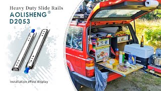 How to install AOLISHENG265LB heavy duty lockable drawer slides D2053 [upl. by Myrwyn]