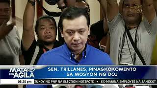 Sen Trillanes pinagkokomento sa mosyon ng DOJ [upl. by Georgine130]