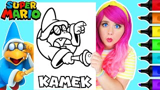 Coloring Kamek Super Mario Coloring Page  Ohuhu Art Markers [upl. by Ahsined]