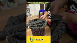 Method to Turn a SingleCompartment Trash Bin into a TwoCompartment Bin in No Time l DIY Delight [upl. by Stortz]