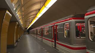 Czech Republic Prague Metro ride from Karlovo náměstí to Národní třída [upl. by Yendys]