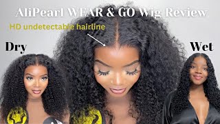 Ready To Wear GLUELESS Curly Closure Wig Install  No Skill Needed AliPearl Hair Review [upl. by Yong]