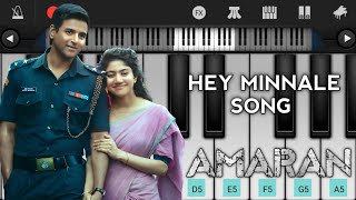 hey minnale song in piano  hey rangule song in piano  amaran  walk band  melophile [upl. by Winnah]