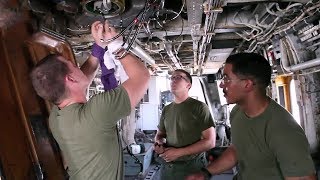 Marine Corps Avionic Technicians Working On CH53E Super Stallion Helicopter [upl. by Imre]