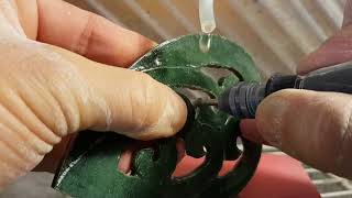 Carving Pounamu  Sculpture with dremel [upl. by Ateuqahs]