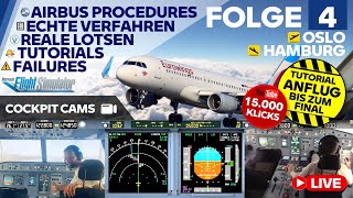 🛬 FENIX A321 SIMULATOR 👨‍✈️  🗺 GANZER FLUG OSLO  HAMBURG 💡 ANFLUG TUTORIAL 🎧 VATSIM [upl. by Darell215]