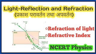 Light Reflection and Refraction Refraction of lightRefractive index explanation Class 10 NCERT [upl. by Nolyarb]