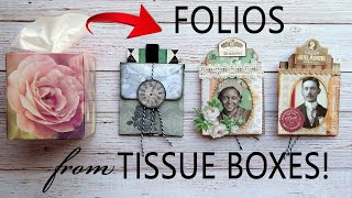 Turn TISSUE BOXES into WINDOW FOLIOS for JUNK JOURNALS EASY DIY StepByStep TUTORIAL recycle [upl. by Anuahsat807]