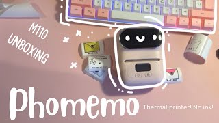 Phomemo m110 Unboxing  making stickers 🌼 [upl. by Kinelski]