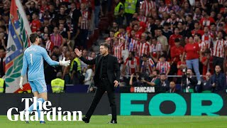 Diego Simeone criticises Atlético Madrid ultras and Courtois for Madrid derby disturbance [upl. by Gobert168]