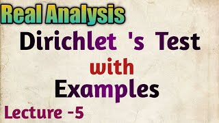 Dirichlet s Test for Uniform convergence  Examples  Series of Function  Real Analysis [upl. by Nidnal874]