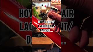 How to repair a lacquer Damage Dent Chip in GuitarNeck shorts guitar skills craft luthier [upl. by Gnni]