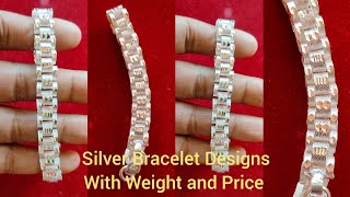 latest Silver Bracelet Designs with weight and price 2023new silver bracelet designs for men [upl. by Ecnarret]