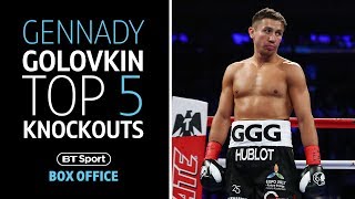 Gennady Golovkin Top 5 biggest knockouts Canelo v GGG 2 [upl. by Ahsem825]