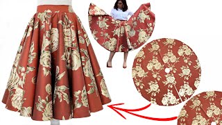 DOUBLE CIRCLE SKIRT ✅ Umbrella skirt cutting and stitching [upl. by Amada]