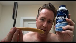 Shaving with Barbasol Arctic Chill and a Straight Razor [upl. by Stephana173]