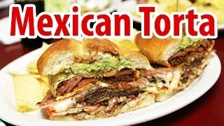 Mexican Torta  Every Meat You Can Imagine in a Bun at Los Reyes De La Torta [upl. by Sezen]