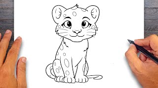 How to draw Leopard  Mammals Drawing [upl. by Henka]