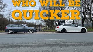 Bmw f30 330d vs Bmw f31 330d remapped vs stock with gearbox tune [upl. by Hamal]