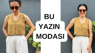 BU YAZIN MODASI TRİKO YELEK YAPIYORUZ 🧶 knitting [upl. by Aynad341]