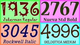 Numbers 1 to 5000 in 500 Fonts [upl. by Scammon910]