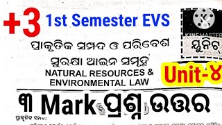 3 1st Semester Aecc1 EVS Environmental Studies  Unit43 Marks Short Questions with Answers [upl. by Ayojal27]