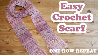 EASY Crochet Scarf  Comfy Cluster Scarf ONE row repeat [upl. by Imnubulo14]