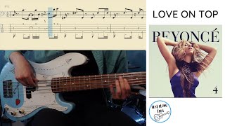 Beyoncé Love On Top  Bass Cover with Bass Tab [upl. by Stroud213]