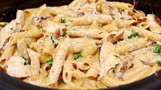 Slow Cooker Cajun Chicken Alfredo Recipe  Easy Dinner [upl. by Hsak]