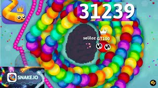 Snake Game  Snakeio Score upto 31000 Points  Most Tasty and Delicious Snake in Snakeio Gameplay [upl. by Relyk]