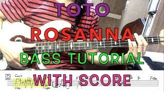 ToTo  Rosanna  Bass Tutorial with Score Feat Yamaha BB2024X [upl. by Nellad]