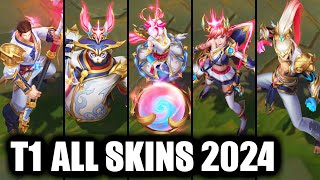 All T1 Skins Spotlight Jayce Orianna Lee Sin Jinx Bard League of Legends [upl. by Odlanier]