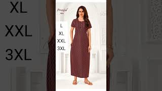 Pranjul branded nighty for sale Rs 260 Whatsapp 9994798097 Three nighties free shipping [upl. by Aksel735]