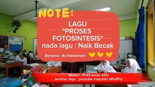 LAGU PROSES FOTOSINTESIS MATERI IPAS KELAS 4 SD KURIKULUM MERDEKA [upl. by Sheeran]