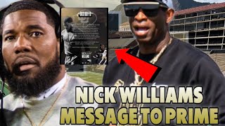 🚨 Former Colorado Coach Nick Williams Just Revealed His Message To Coach Prime ‼️ [upl. by Aipotu128]