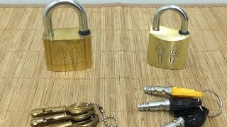 40 quotTwo Torchquot Padlocks Odd Circular Dimple Keys [upl. by Ogram669]