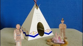 3D Paper TipiTeepee Craft Project [upl. by Werd488]