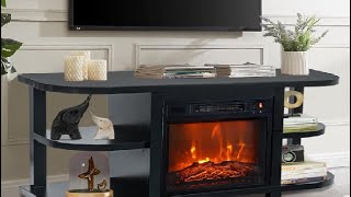 COMEFFIE 48 TV Stand with 18 Electric Fireplace Heater Modern TV Stand Assembly amp Review [upl. by Cloe819]