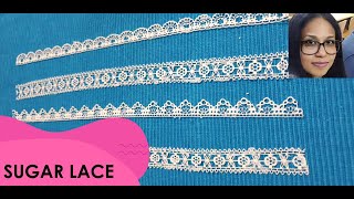 එඩිබල් ෂුගර් ලේස්  Edible Sugar lace recipe in sinhala  Home made Sugar lace [upl. by Rory]