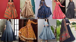 New lawn long frock designs 2023  anarkali plain frocks [upl. by Kcirdderf830]