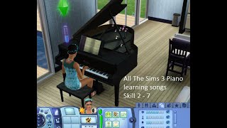 All THE SIMS 3 Piano music when sim is learning new skill Level 2  7 [upl. by Aikahs714]