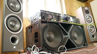 TWO 18 inch PA subwoofers in HOME CRAZY [upl. by Esilram255]