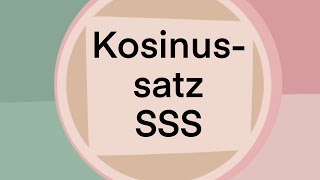 Kosinussatz in einer Minute  SSS [upl. by Yevette]